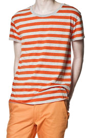  Alex Stripe Tee Orange Grey
