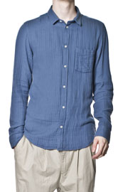  Loose Pocket Shirt Blue